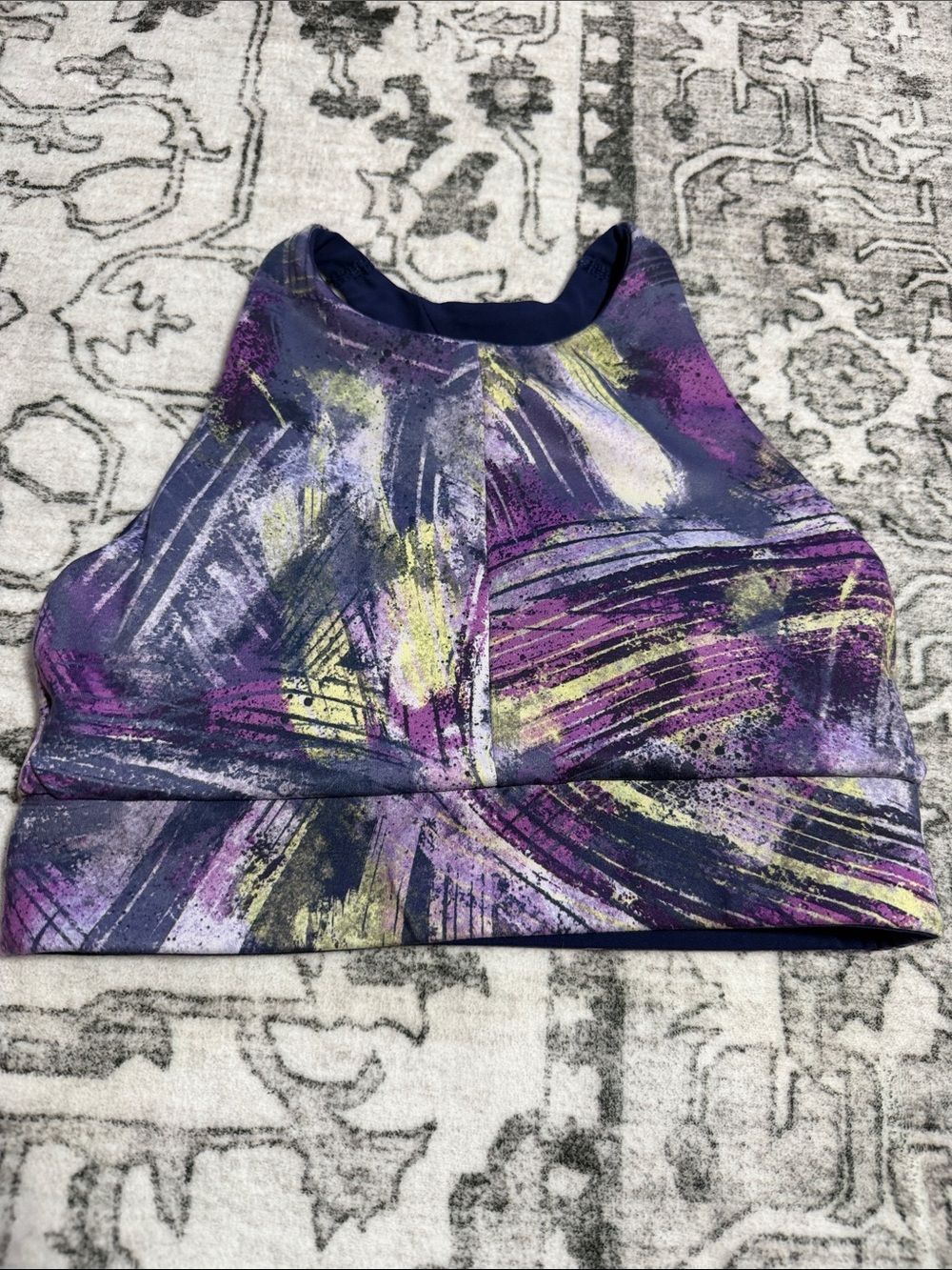 Athleta girl “Simone Biles” line High-Neck sports bra in Purple Multi